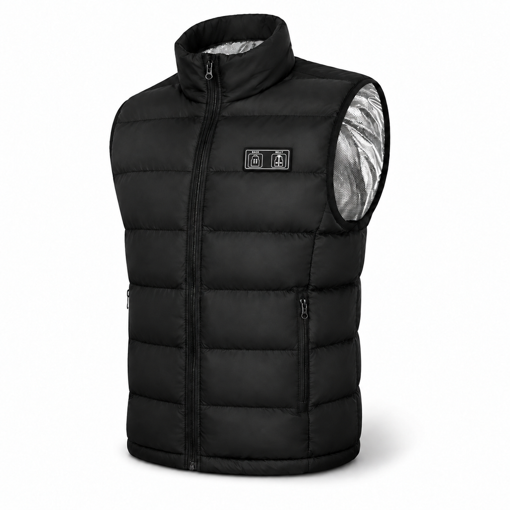 Black 9-Zone Heated Gilet with BACK and BELLY controls