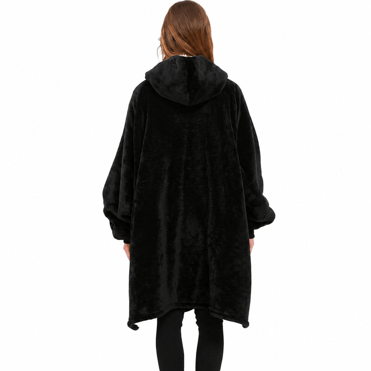 Black BardiHeat heated fleece rear view on a white background