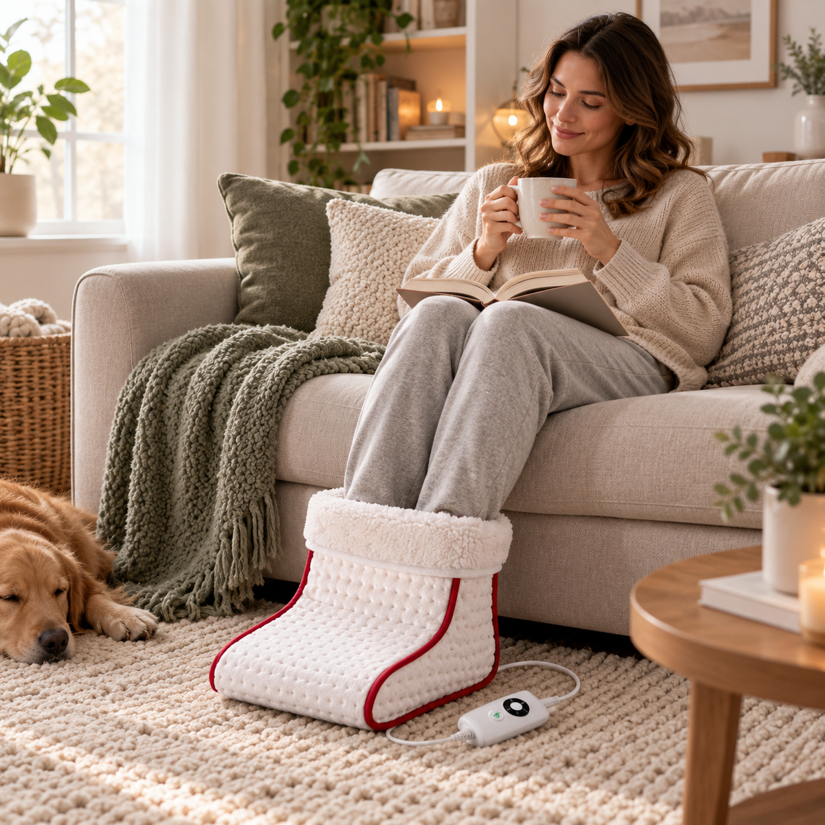 Warm feet without turning up the whole room