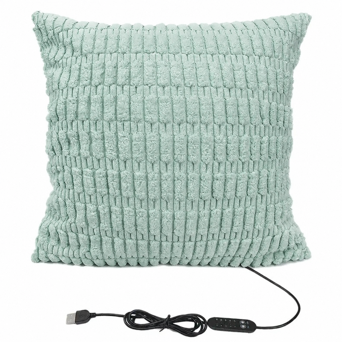 Light Blue USB heated cushion with cable and controller