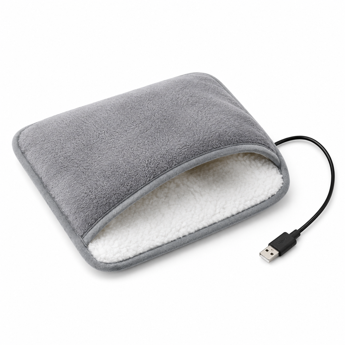 Dark grey USB Heated Foot Pad on a white background