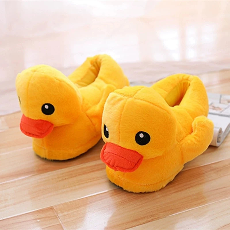 Yellow duck slipper detail
